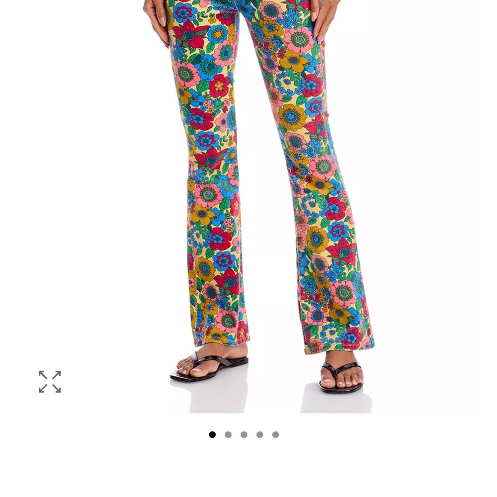 MOTHER Floral Multicolor Flare Jeans